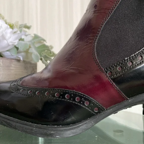 REDUCED!! Wonders black/burgundy leather ankle boots! Made in Spain 🇪🇸 6.5/7 - Picture 8 of 16